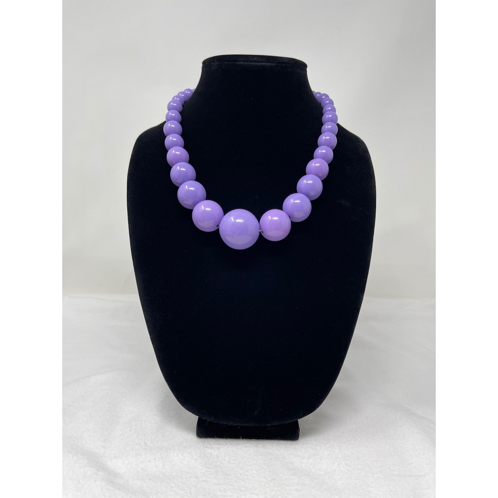Unbranded Women Graduated Bead Necklace OS Purple Retro Chunky Statement